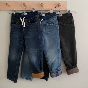 Lot of 3 fleece-lined jeans toddler 5T Old Navy